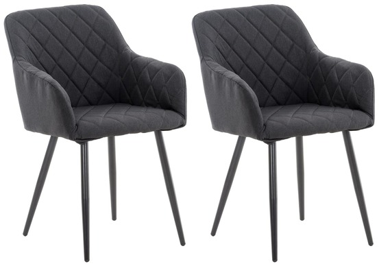Lot de 2 chaises de salle à manger shila tissu