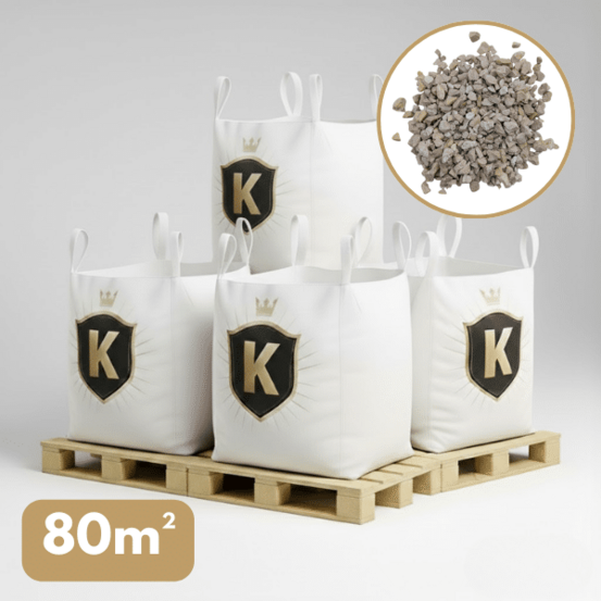 Gravillons calcaire blanc 6/16 mm – pack 4 big bag +/- 1,5t – 80 m²