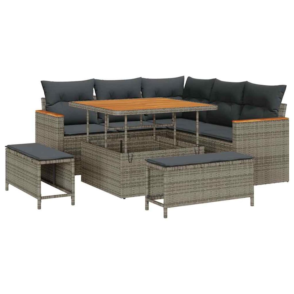Ensemble de canapé de jardin 8 pc 5-nombre de places gris