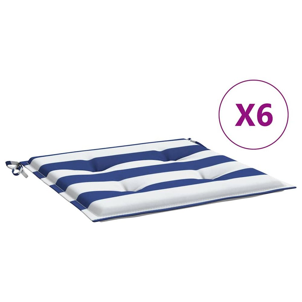 Coussins de chaise de jardin lot de 6 50x50x4 cm tissu