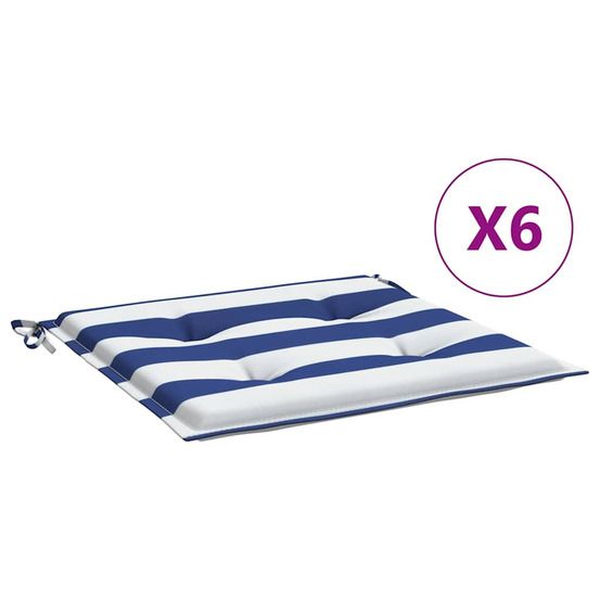 Coussins de chaise de jardin lot de 6 50x50x4 cm tissu