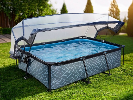 Piscine tubulaire stone rectangulaire 2,20 x 1,50 x 0,65 m