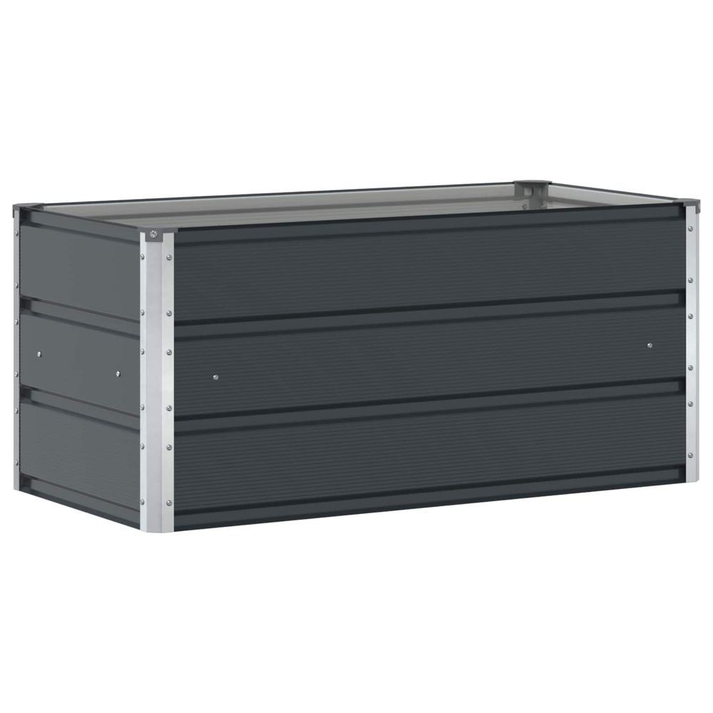 Jardinière anthracite 100 x 50 x 45 cm acier galvanisé