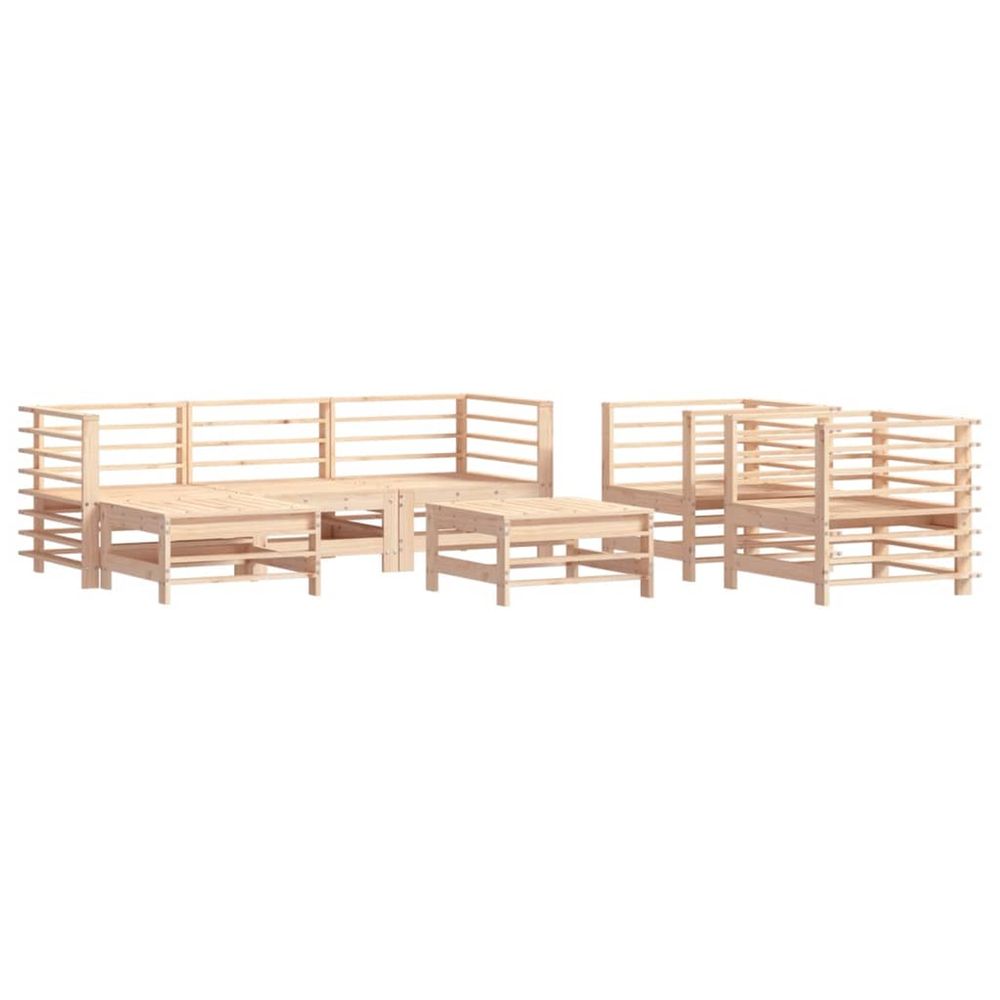 Salon de jardin 7 pcs bois de pin massif