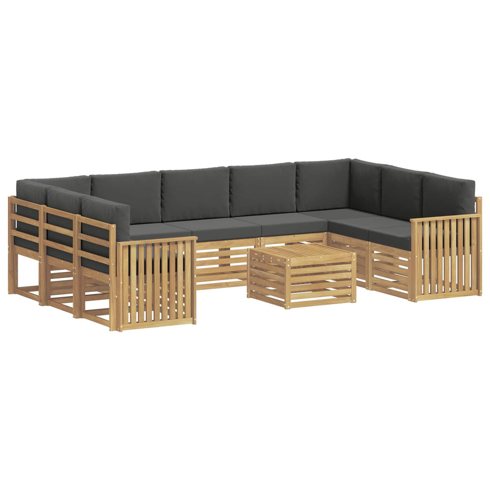 Ensemble de canapés d'extérieur 10 pcs blanc et anthracite