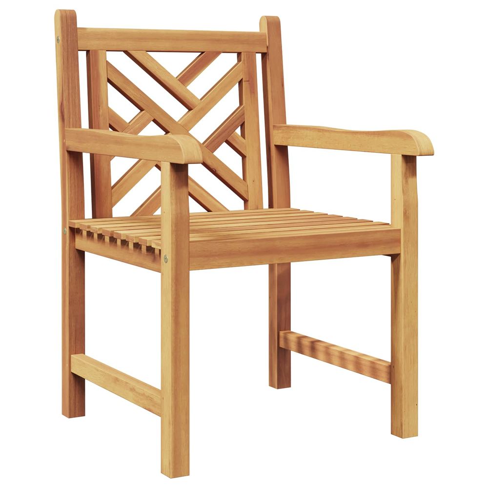 Chaise de jardin 2 pc bois de teck massif