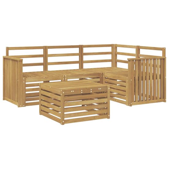 Ensemble de canapés d'extérieur 5 pc blanc bois d'acacia massif