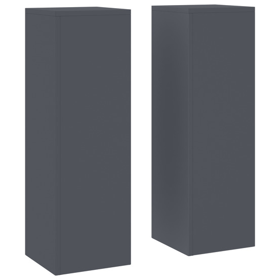 Supports de plantes extérieurs pillar 2 pcs anthracite 24x24x75 cm acier