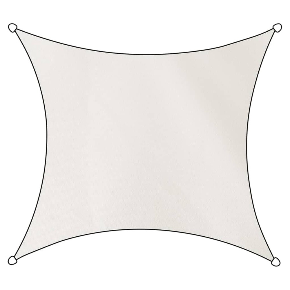 Tissu d'ombrage como polyester carré 3,6x3,6 m blanc