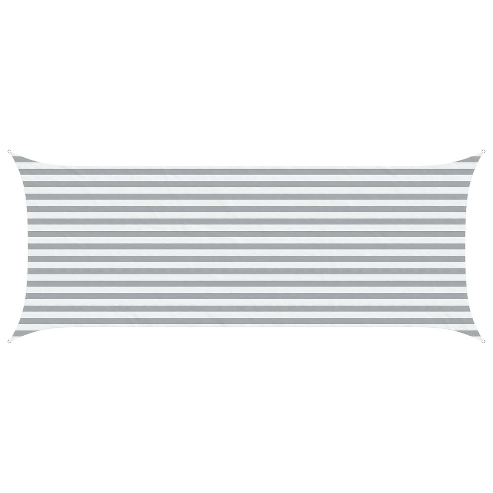 Voile d'ombre gris clair et blanc 2 x 5 m