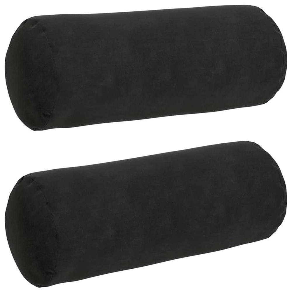 Coussins d'accent 2 pcs noir ø 15 x 40 cm