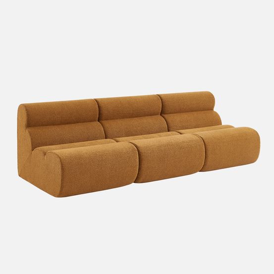 Lot de 3 chauffeuses compressées bouclette texturée 1 place - l 81 x p 99 x h 75cm - nova