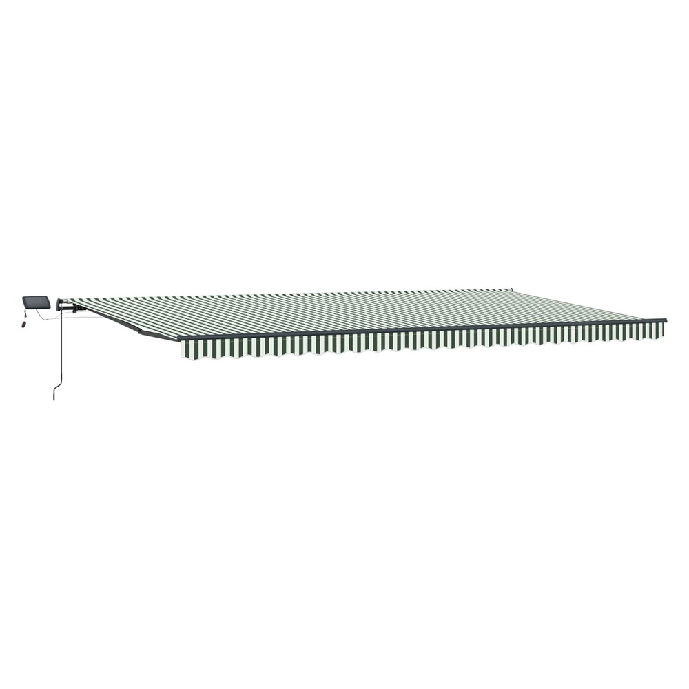 Auvent rétractable vert et blanc 600 × 350 cm