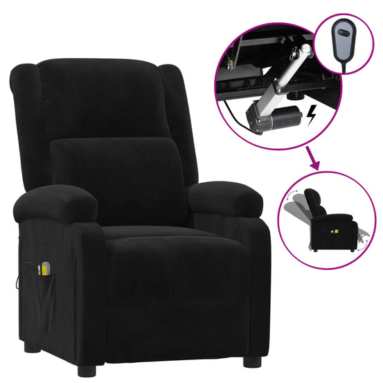 Fauteuil électrique de massage noir velours
