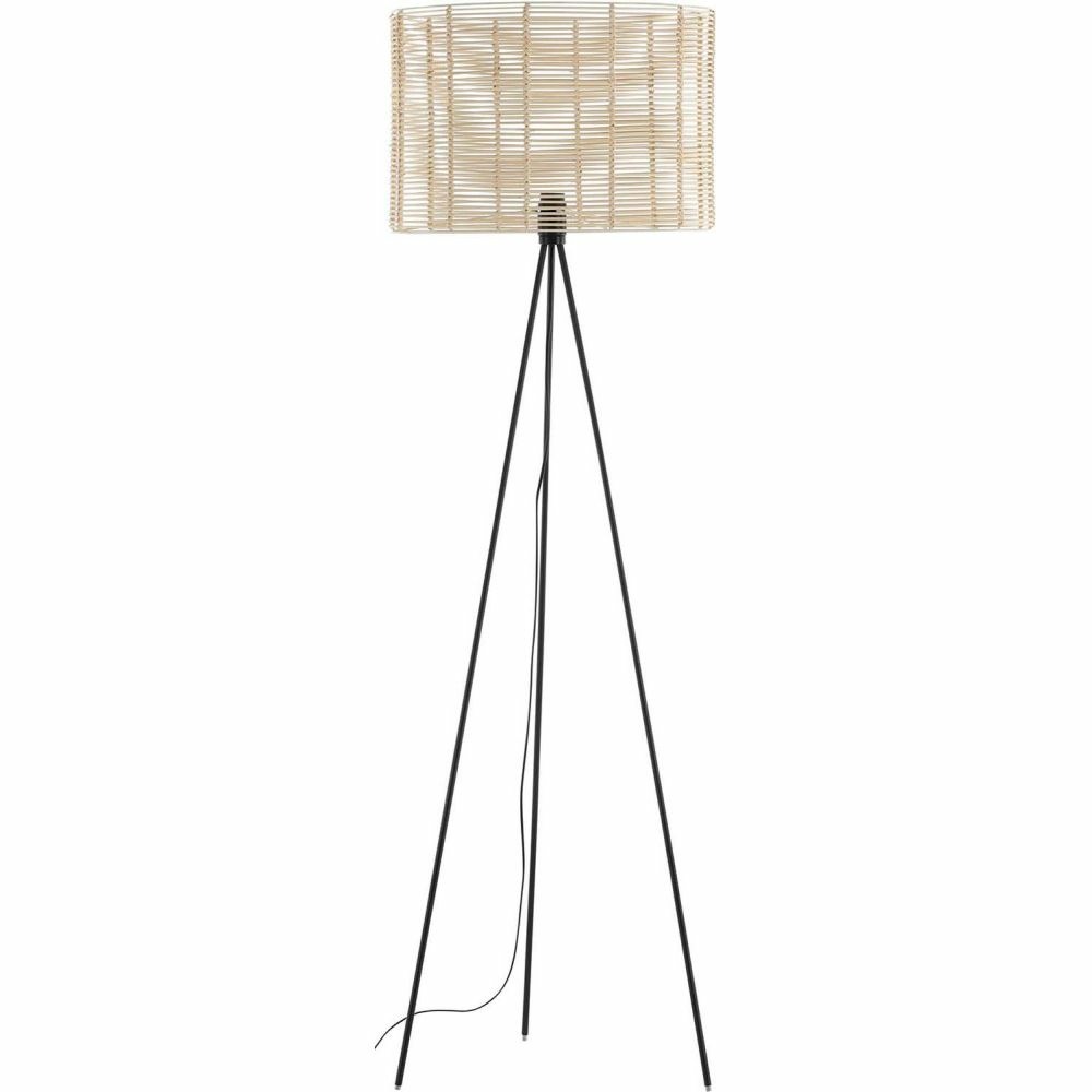 Lampadaire en acier et rotin fence