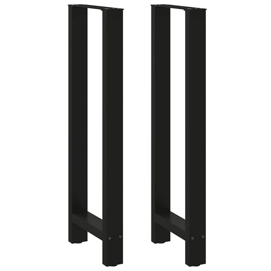 Pieds de table de bar noir 2 pièces 40 x (110-111) cm acier