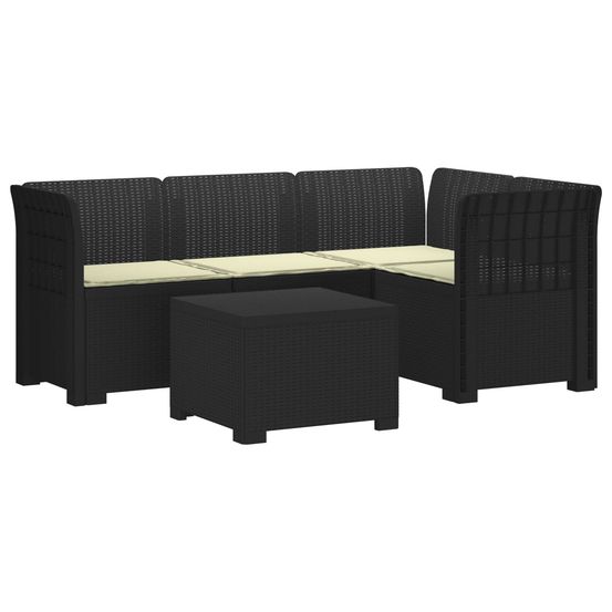 Canapé de jardin 4 places avec coussins style rotin pp