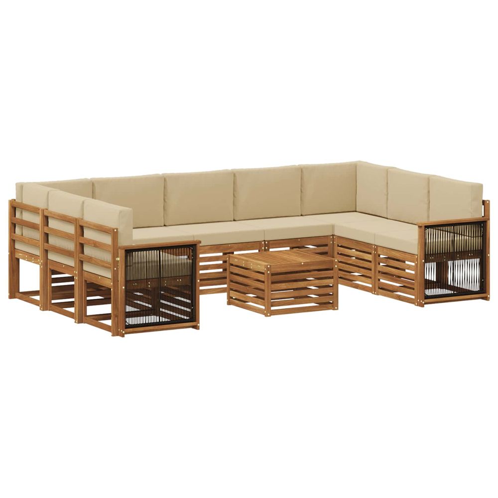 Ensemble de canapés d'extérieur 10 pc naturel