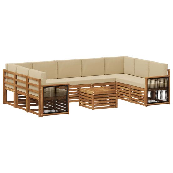 Ensemble de canapés d'extérieur 10 pc naturel