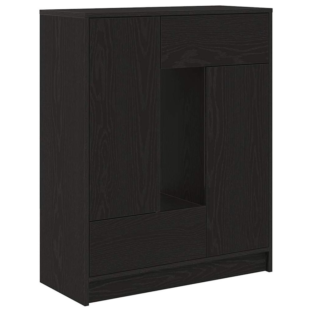 Buffet avec tiroirs et portes chêne noir 73x31x90 cm