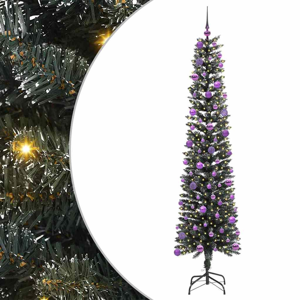 Sapin de noël artificiel vert 240 cm pvc, plastique et acier