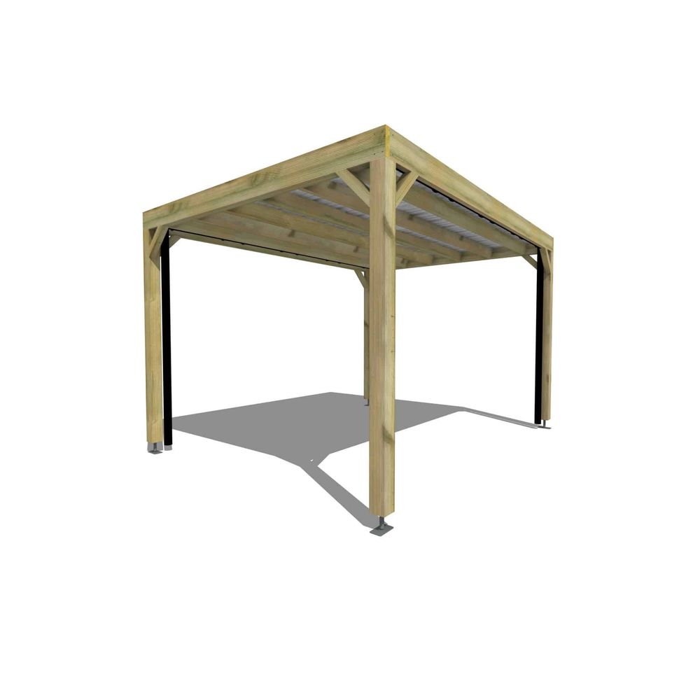 Carport bois • 4m x 3m • indépendante • sens largeur • livraison comprise