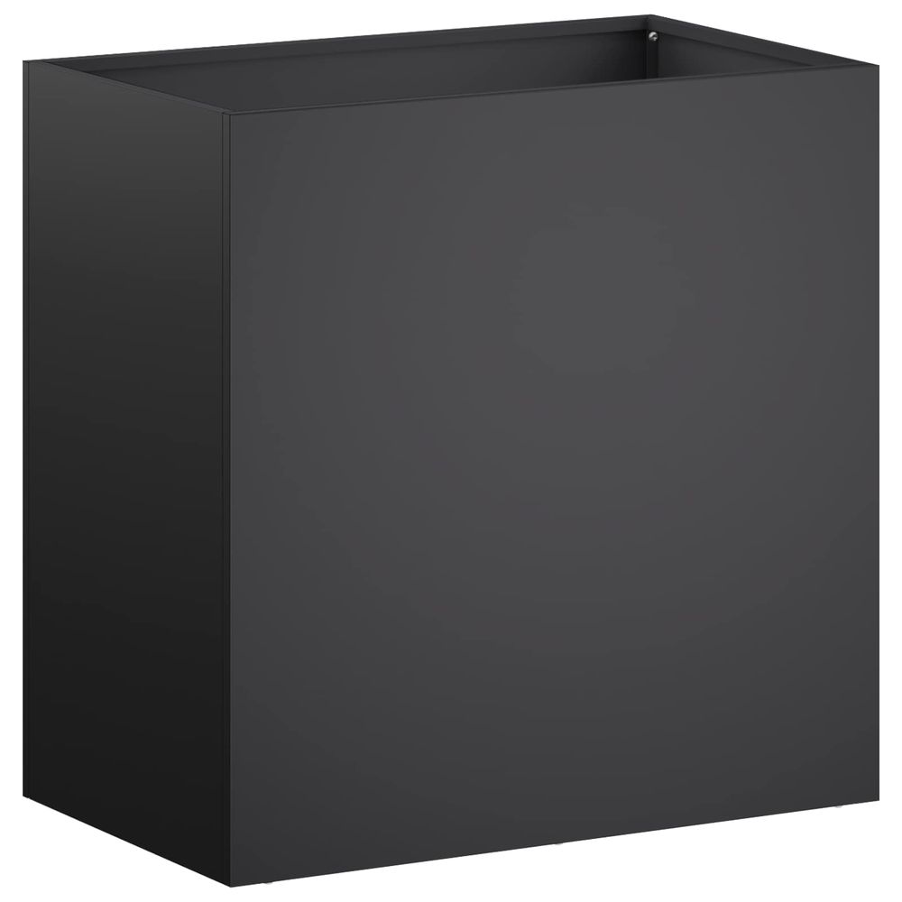Cache-pot de jardin noir 50 x 30 x 40 cm acier laminé à froid