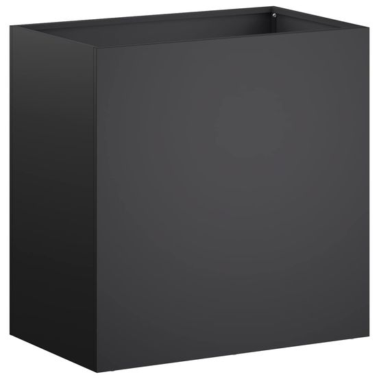 Cache-pot de jardin noir 50 x 30 x 40 cm acier laminé à froid