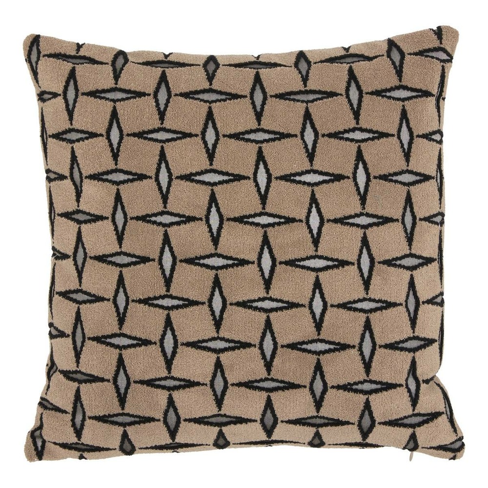 Coussin diamant 40x40cm jacquard graphique marron