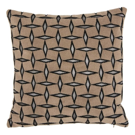 Coussin diamant 40x40cm jacquard graphique marron