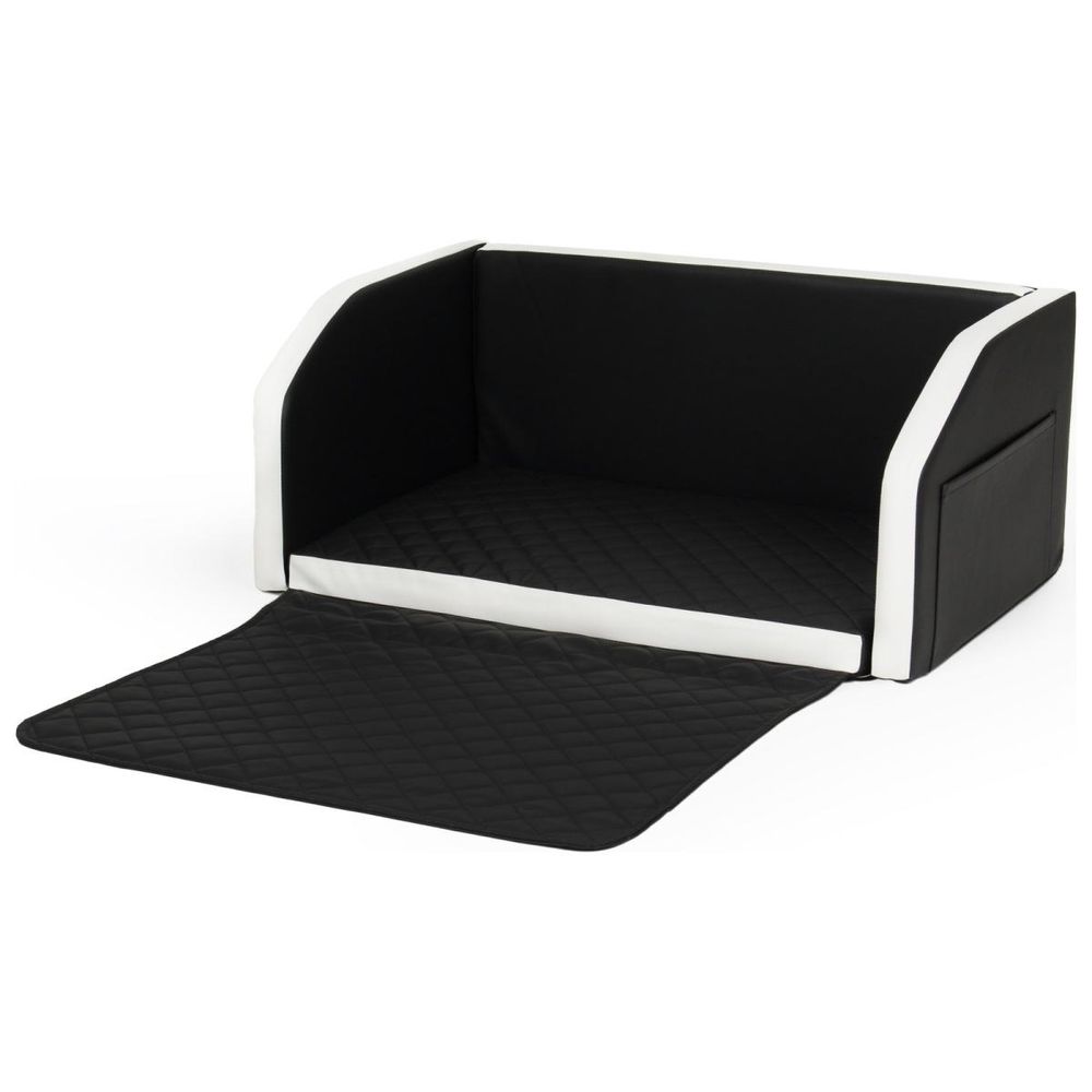 Velinda panier de voiture pliable pour chien 90x55 cm — noir - blanc