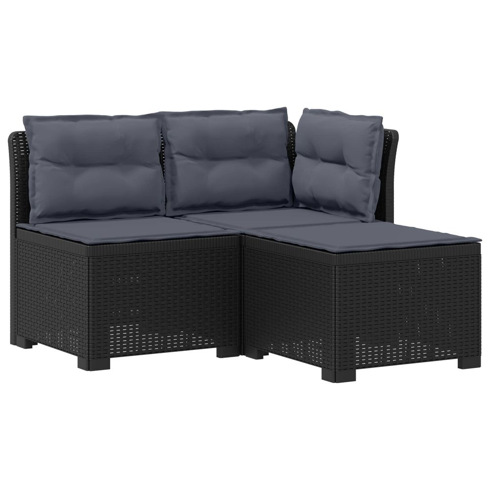 Canapé de jardin 3 places avec coussins look rattan 3 place pp