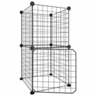 Cage animaux de compagnie à 8 panneaux et porte noir 35x35 cm