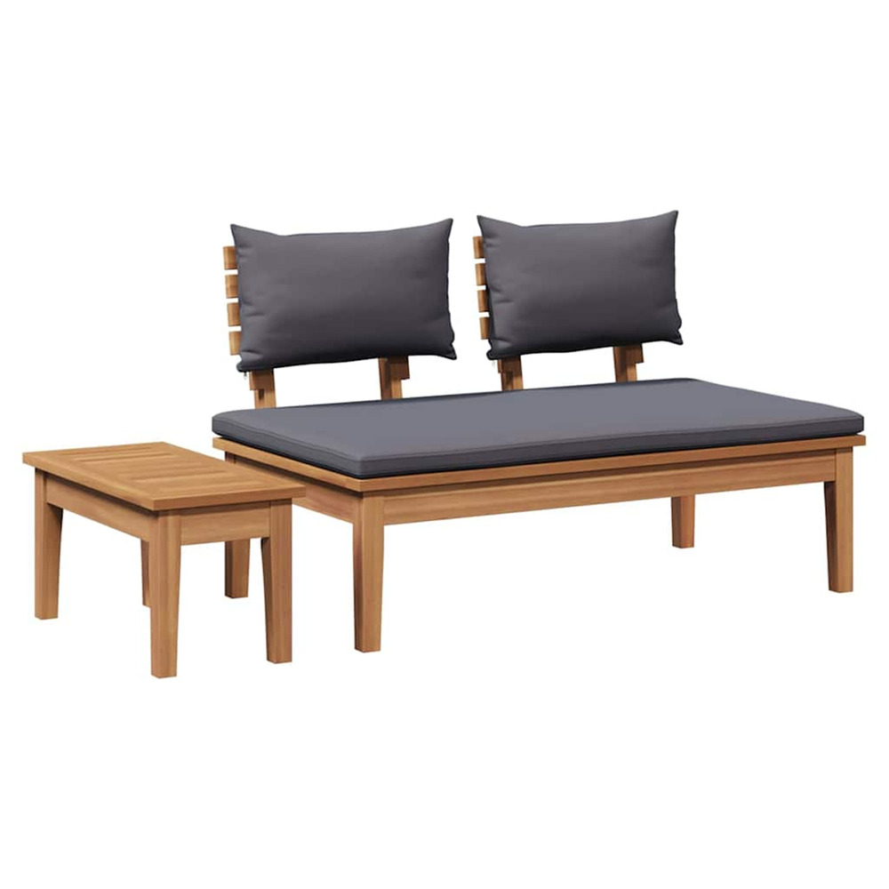 Banc de jardin 2 pcs marron teck massif