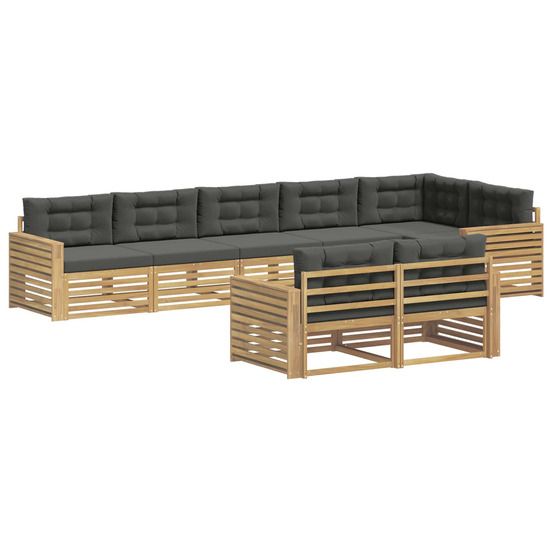 Ensemble de canapés d'extérieur 8 pc blanc et anthracite