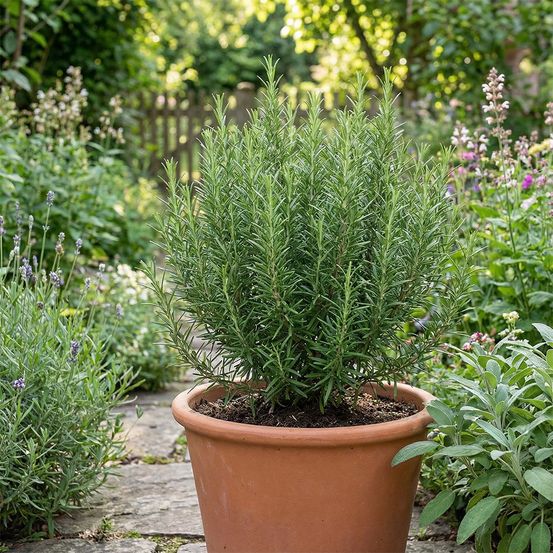Lot de 6 - rosmarinus officinalis - romarin - rustique - persistant - plante balcon - p. 9 cm