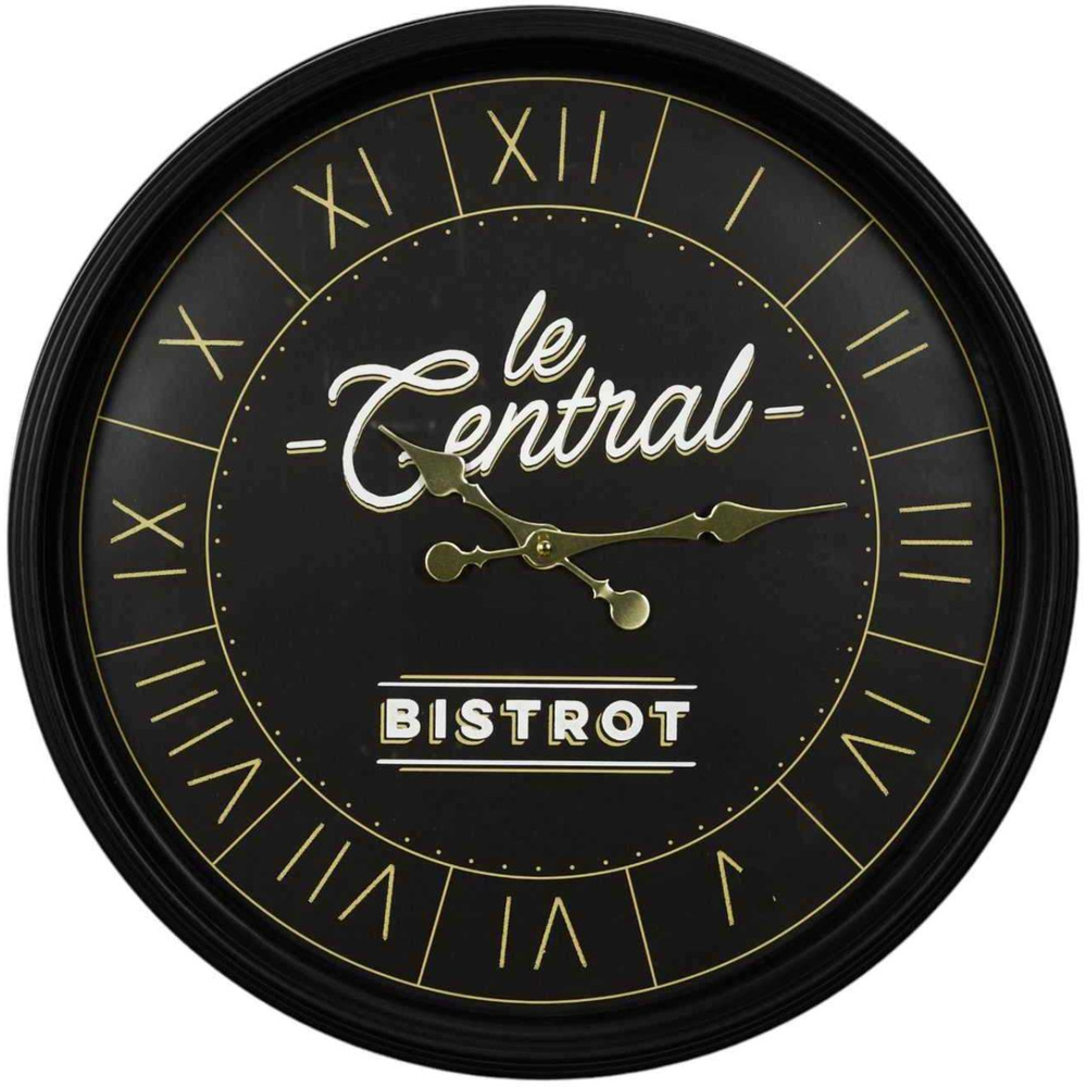 Horloge ronde en plastique bistrot 50 cm