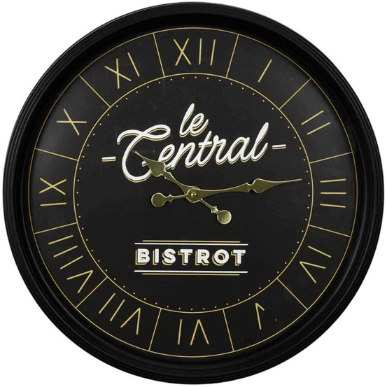 Horloge ronde en plastique bistrot 50 cm