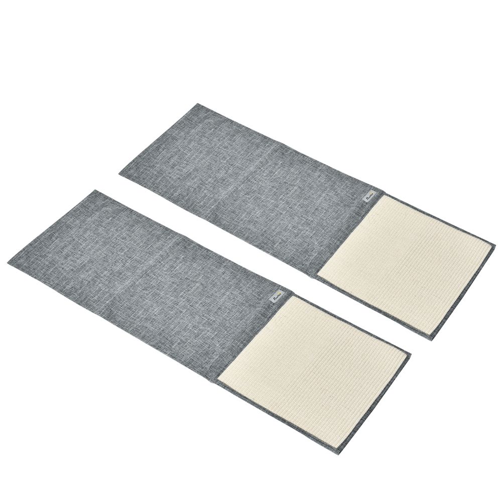 Lot 2 tapis à griffer chat protection canapé meuble sisal suspendu 130cm gris