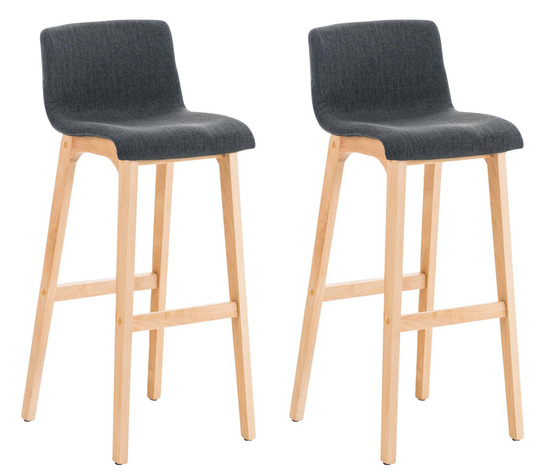 Lot de 2 tabourets de bar hoover tissu natura