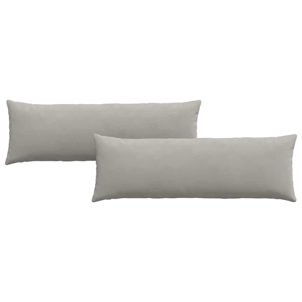 Coussins de canapé 2 pc tissu gris clair 120 x 40 cm