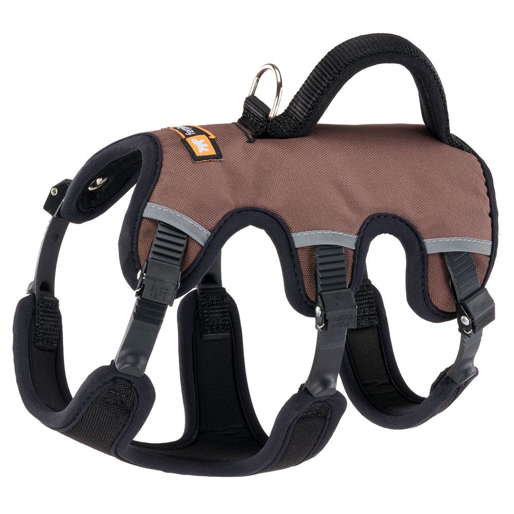 Ferplast harnais chien réglable xs poitrail 37-47 cm avec poignée, marron