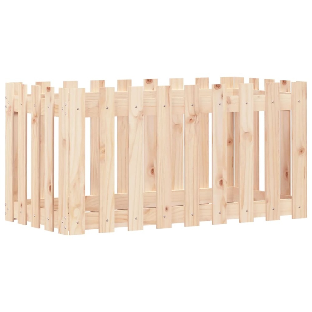 Lit surélevé de jardin design de clôture 100x50x50cm pin massif