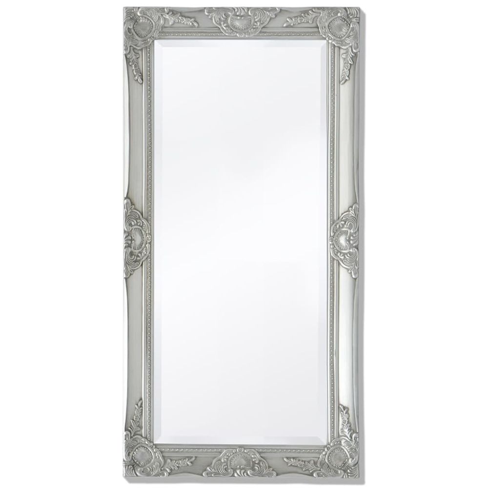 Miroir mural style baroque 100x50 cm argenté