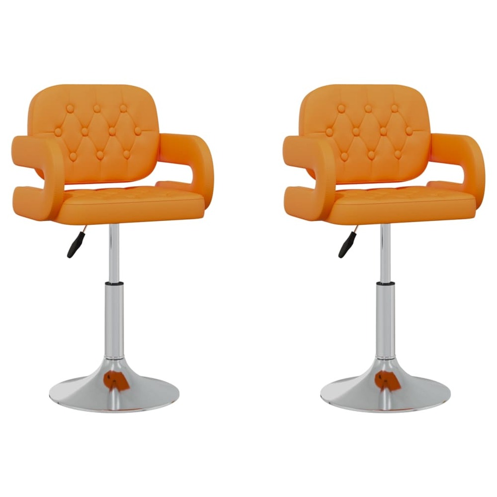 Chaises de salle à manger pivotantes 2 pcs orange similicuir