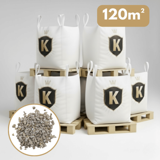 Gravillons calcaire blanc 6/16 mm – pack 6 big bag +/- 1,5t – 120 m²