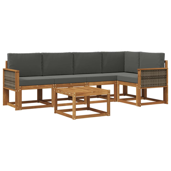 Ensemble de canapés d'extérieur 6 pcs naturel et anthracite