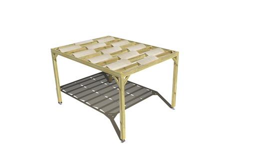 Pergola bois • 3m x 4m • indépendante • sens largeur • voilage semi-transparent inclus • livraison comprise