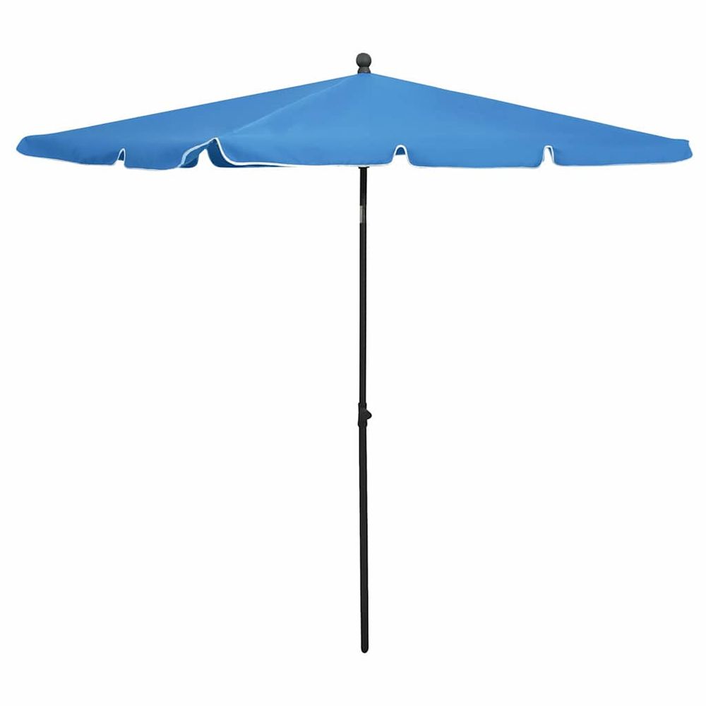 Parasol de jardin avec mât 210x140 cm bleu azuré