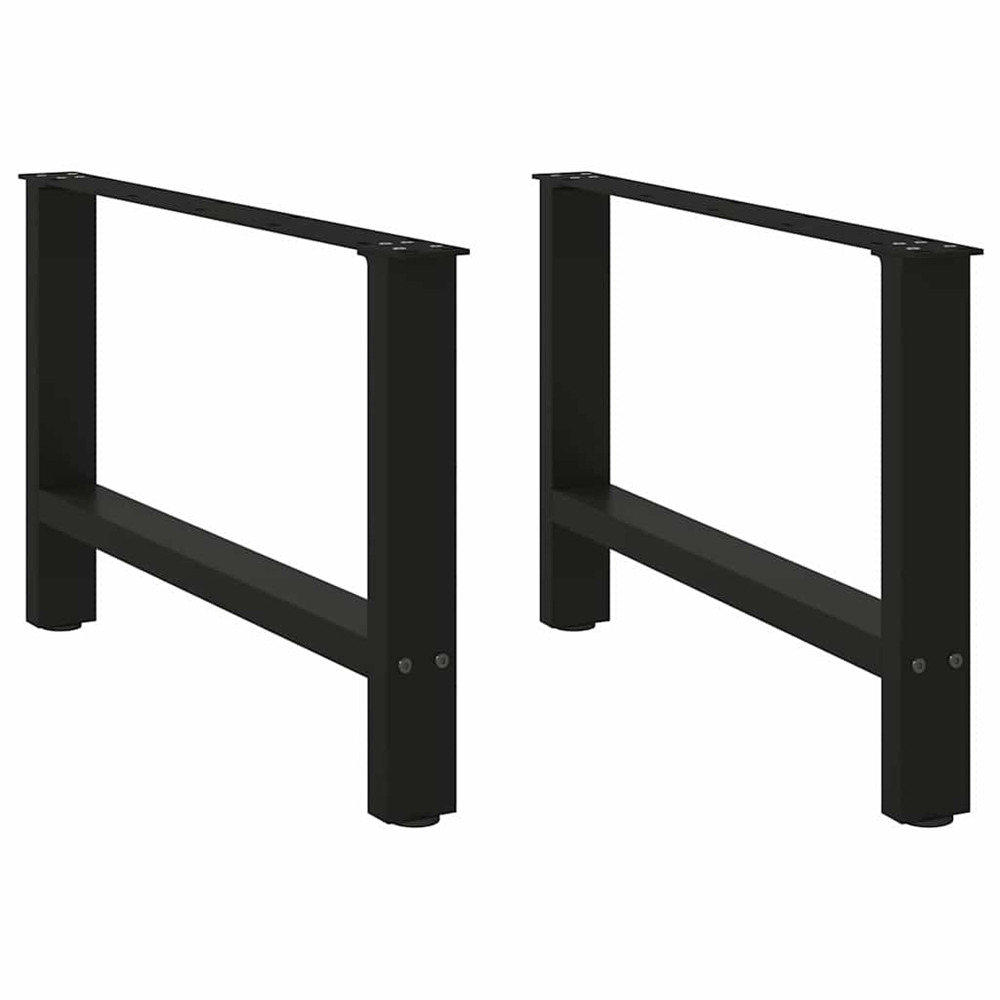 Pieds de table basse noir 2 pièces 70 x (42-43) cm acier